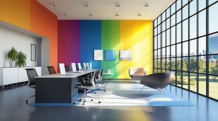 Poster - Color Psychology in Workspace Design: Explore the impact of color psychology on workspace design.