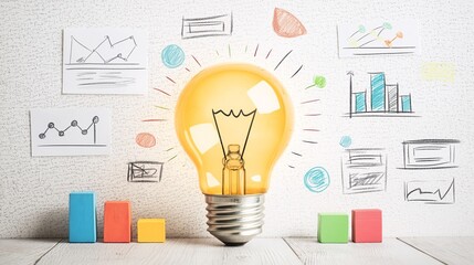 Poster - Creative Concept of Idea and Innovation with Light Bulb
