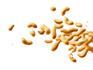 a group of peanuts falling