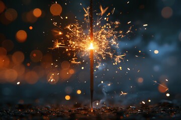 Poster - Dazzling Colorful Fireworks Celebration in Night Sky