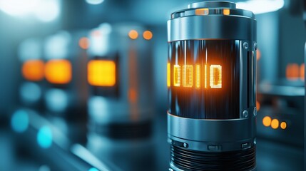 Poster - Futuristic Display Technology in a Modern Factory Setting