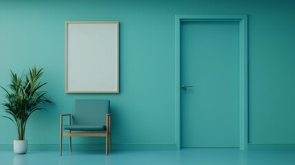 Bright Medical Office Interior with Empty Frame