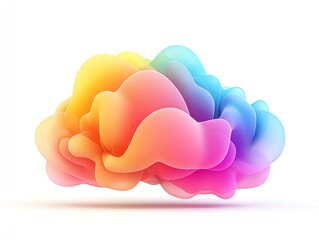 Abstract colorful cloud shape on clean background.