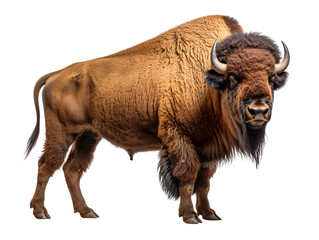 Wall Mural - an american bison is standing isolated on transparent background