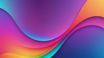 A vibrant, abstract design featuring smooth, flowing waves of colorful gradients