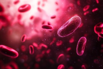 Poster - This image depicts swirling pink cells, forming an abstract visual, capturing the viewer's attention with its striking color and intricate cellular patterns.