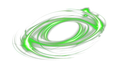 Poster - green glowing light motion isolated on white or transparent png