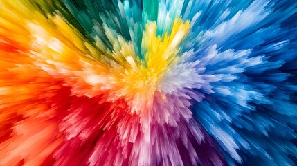 Poster - Abstract Colorful Radial Burst Pattern Background