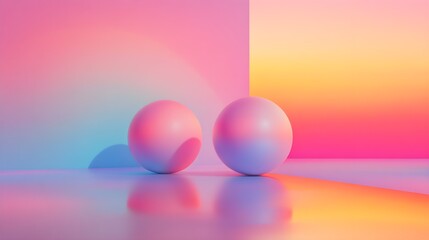 Poster - Abstract Gradient Background with Two Spheres