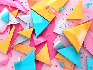 Poster - Abstract Colorful Geometric Shapes Background