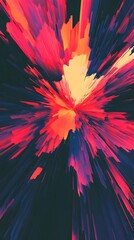Poster - Abstract Red and Blue Geometric Burst Background