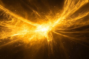 Poster - Cosmic phenomenon showcasing an explosive burst of solar plasma, with radiant streams extending outward, highlighting the immense power and energy of the sun.