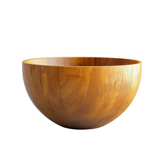 Wall Mural - Wooden bowl isolated on transparent background, natural wood grain, eco-friendly kitchen accessory, rustic design, handcrafted wooden bowl for serving or decor