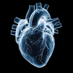Poster - X-ray of human heart, Cardio doctor examining.