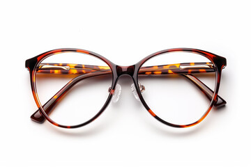 Stylish tortoiseshell eyeglasses with round frames, perfect for modern fashion and clear vision needs. Set against a clean white background, highlighting design and elegance.