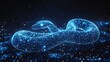 © Barosanu - An ethereal glowing snake weaves through a starry night backdrop, creating a captivating image of celestial artistry and digital elegance in cosmic harmony.