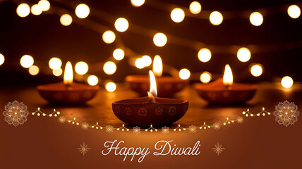 A banner with text Happy Diwali in indian festival