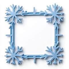 Poster - Frosted glass Christmas picture frame with snowflakes etched along the edges isolated on white background 