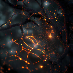 spider web in the night