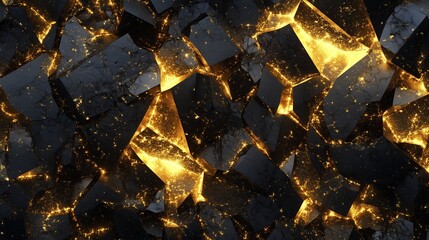 Poster - stunning abstract background featuring golden shards amidst dark textures, creating an eye-catching 