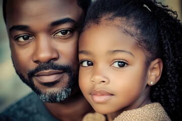 african american father and daughter: portrait of loving father with his child