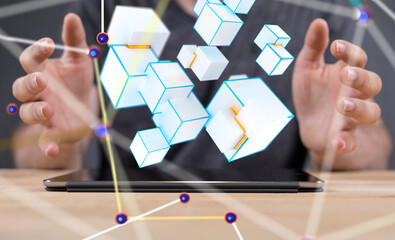 Fototapete - people network structure hr - human resources management and recruitment