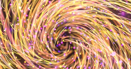 Poster - Flying inside digital data tunnel. Futuristic abstract background with neon rays
