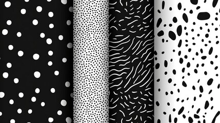 Poster - abstract black and white irregular dots pattern background – hand-drawn graphic design ideal for fab