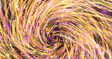 Flying inside digital data tunnel. Futuristic abstract background with neon rays