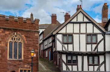 Stepcote Hill, one of the oldest surviving streets of Exeter, Devon, England