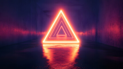 An abstract futuristic triangle corridor generated using a computer