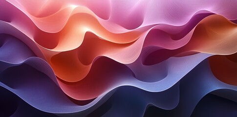 Poster - Abstract background with wavy, flowing lines in shades of purple, pink, and orange.