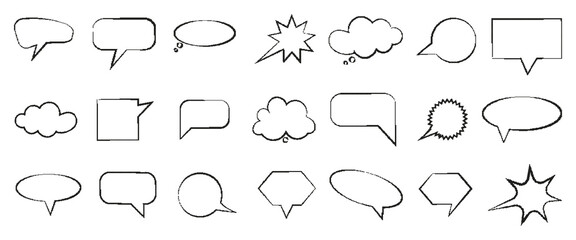 Poster - Pixel speech bubble collection. Set of pixel speech bubble. Speech bubble comic