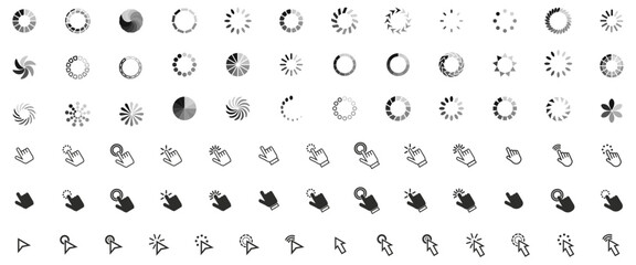 Aufkleber - Click cursor icon collection. Set of computer mouse symbol. Arrow, hand, mouse, click icons