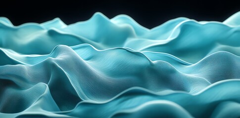 Abstract blue wavy fabric background.