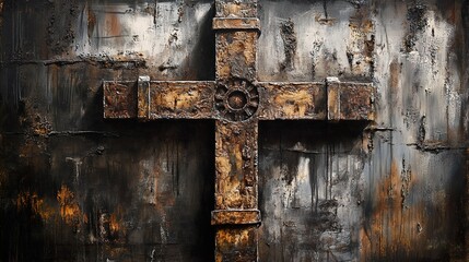 Canvas Print - Rusty Cross: A Symbol of Faith and Time