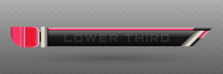Wall Mural - Lower Third Banner in Metallic Black, Silver and Rose Color Theme for Video Screen Broadcast Presentation Titles