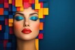© Ai-Pixel - Colorful portrait with abstract squares