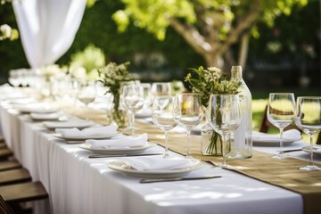 Canvas Print - Outdoors table furniture tabletop.