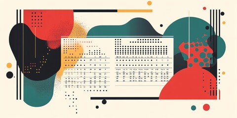 Poster - Abstract design with a periodic table of elements.