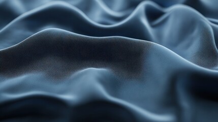 Poster - Close-up of flowing blue fabric, showcasing texture and movement.
