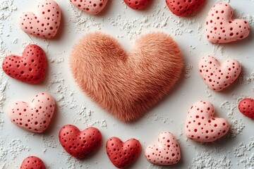 Wall Mural - a heart shaped object surrounded by red and pink hearts

