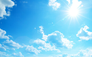 Wall Mural - blue sky background with tiny clouds