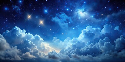 nighttime clouds and starry sky