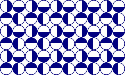 seamless pattern with circles, Blue half dot, circle line repeat pattern, replete image, on white background design for fabric printing, round dot patter, half circle chessboard