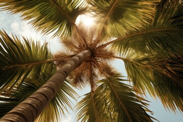 Canvas Print - Natural Palm Summer sunlight outdoors nature.