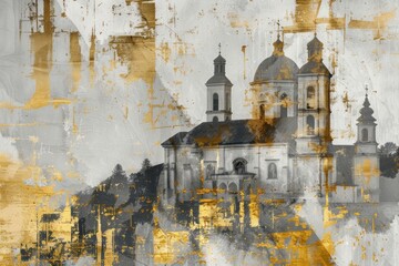 Canvas Print - Church painting art.