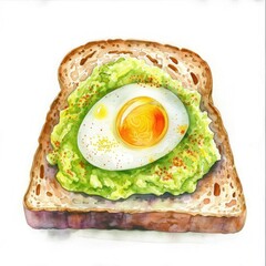 Canvas Print - Healthy avocado toast illustration