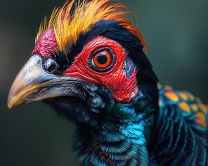 Close-up portraits of exotic bird species, vibrant and detailed, Nature, Bright hues, Photograph, Avian beauty