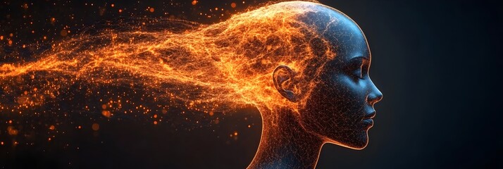 Leinwandbilder - Conceptual image depicting the potential of AI-powered adaptive learning software to control and manipulate human behavior through advanced digital interfaces and data analytics.